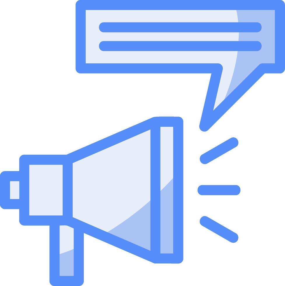 Megaphone for announcements Line Filled Blue Icon vector