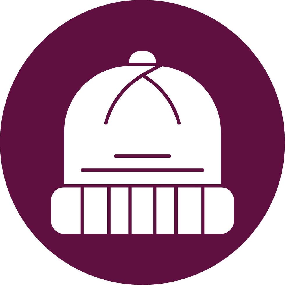 Beanie Glyph Circle Icon vector