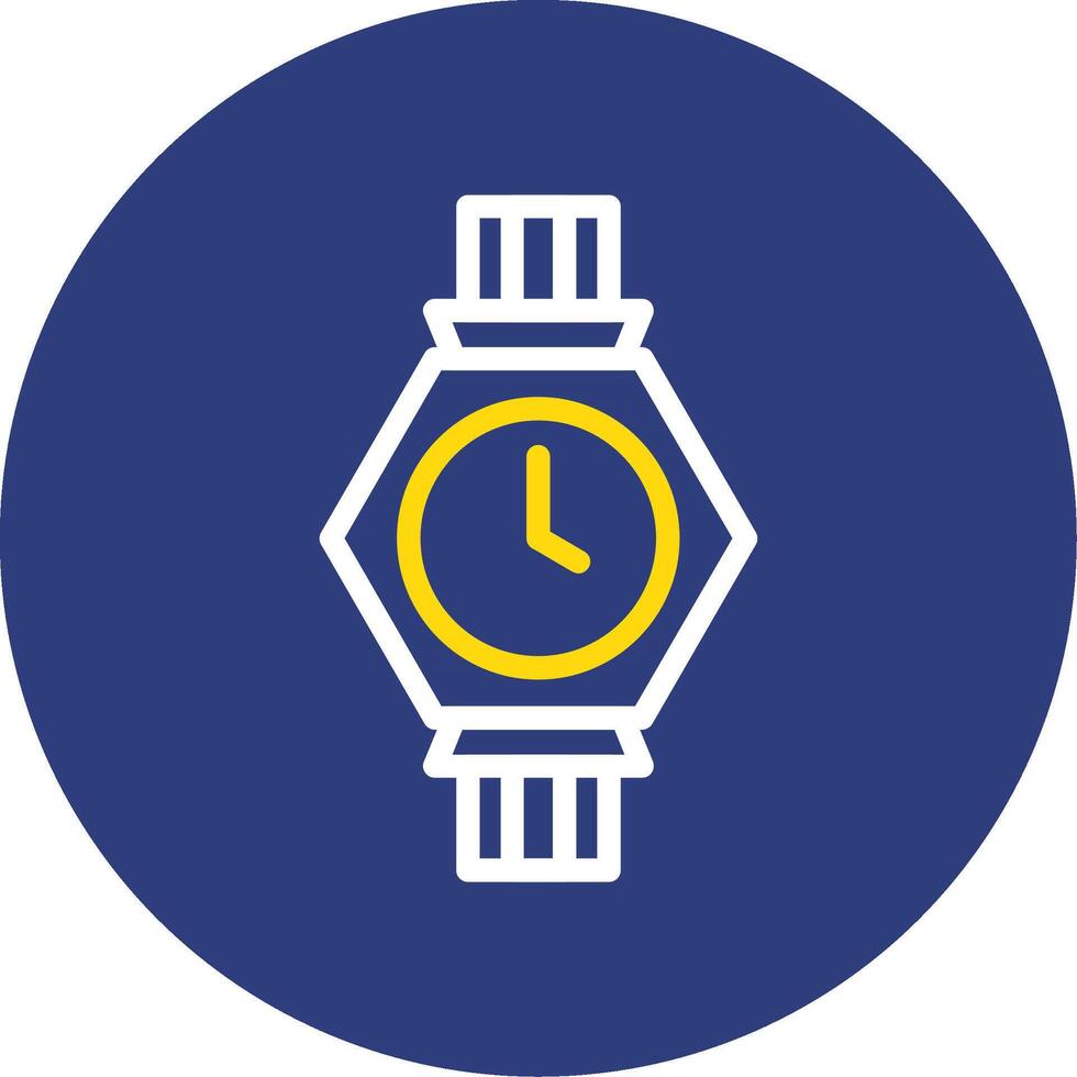 Wristwatch Dual Line Circle Icon vector