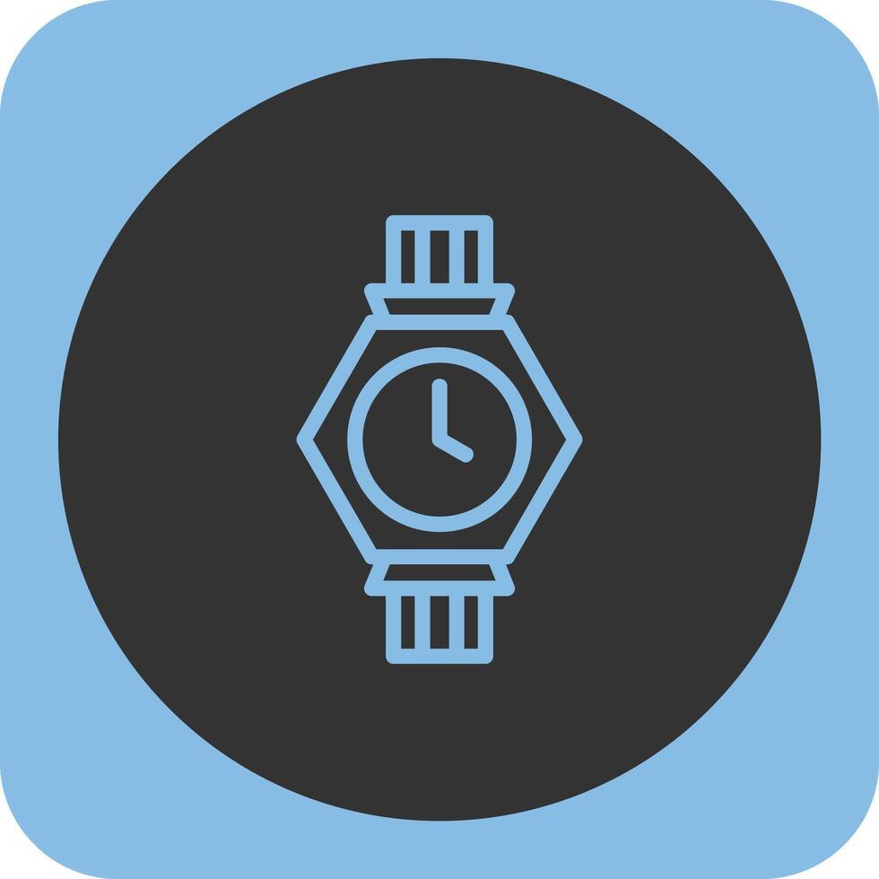 reloj de pulsera lineal redondo icono vector