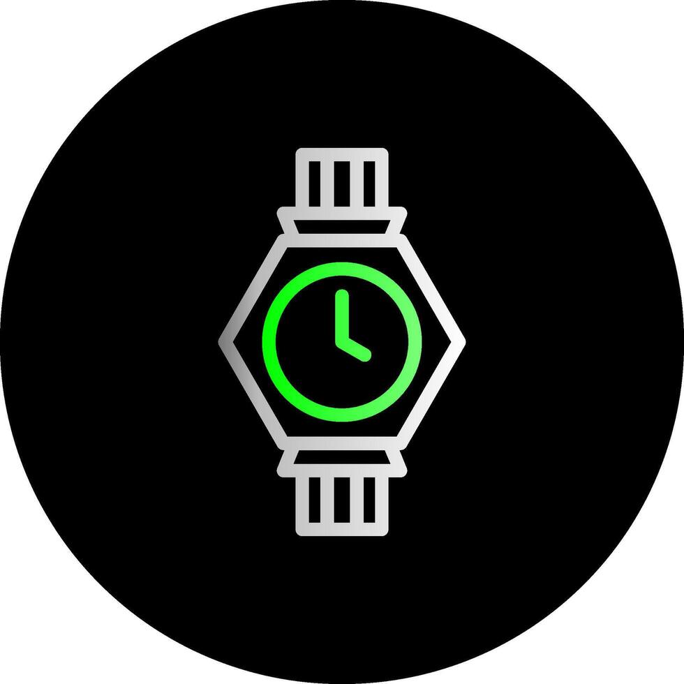 reloj de pulsera doble degradado circulo icono vector