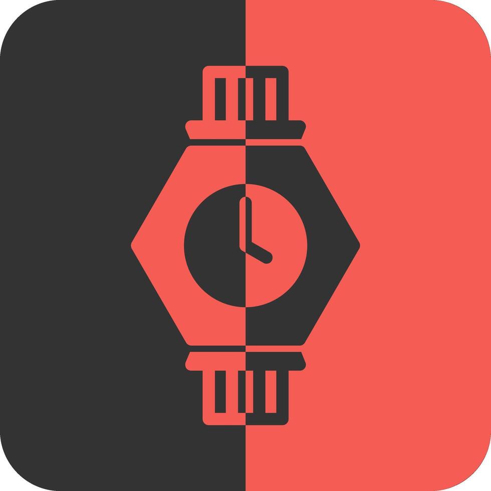 Wristwatch Red Inverse Icon vector