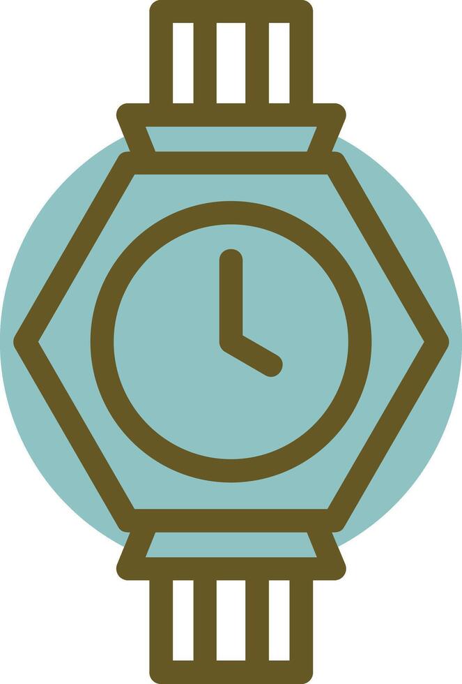 reloj de pulsera lineal circulo icono vector