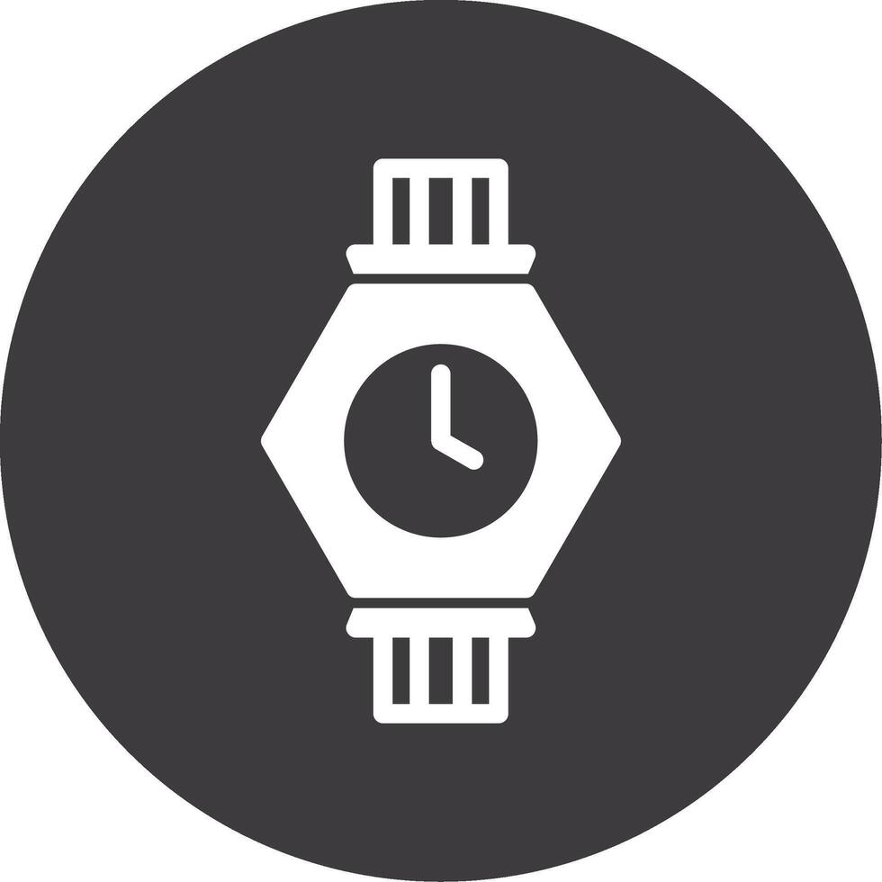 icono de círculo de glifo de reloj de pulsera vector