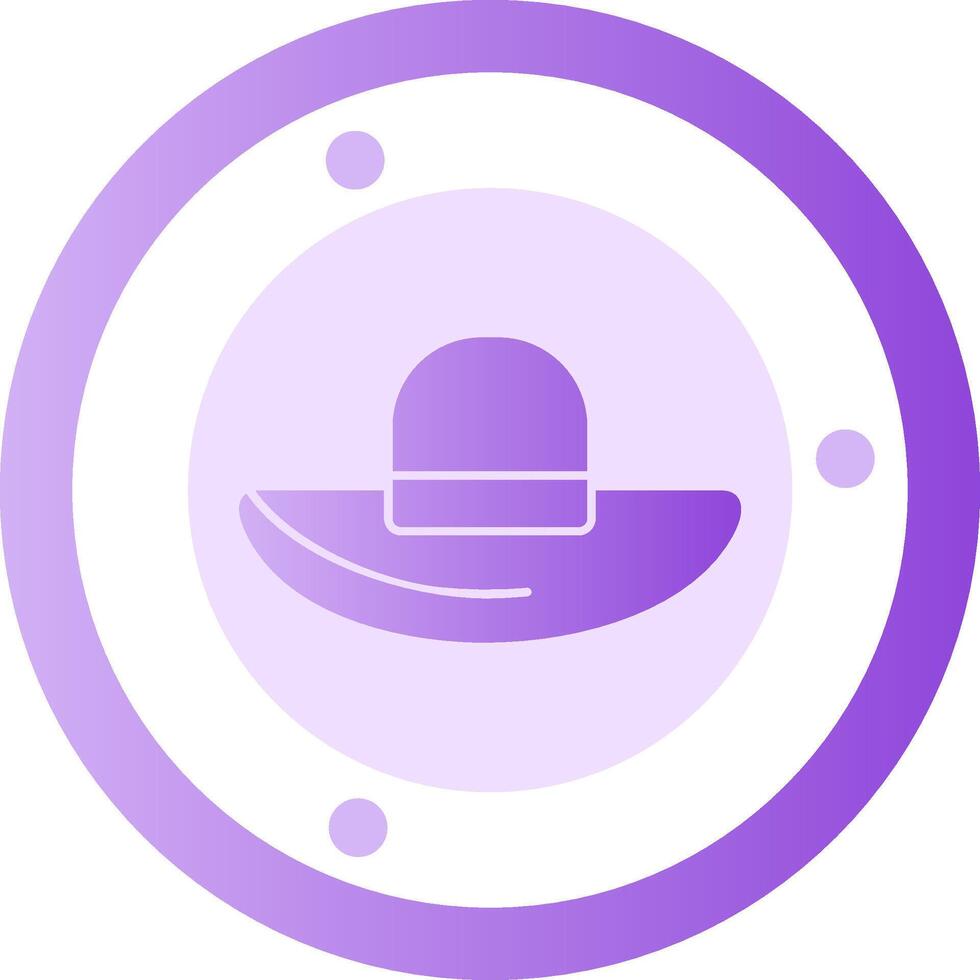 Sun Hat Glyph Gradient Icon vector