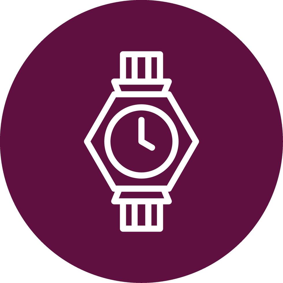 Wristwatch Outline Circle Icon vector