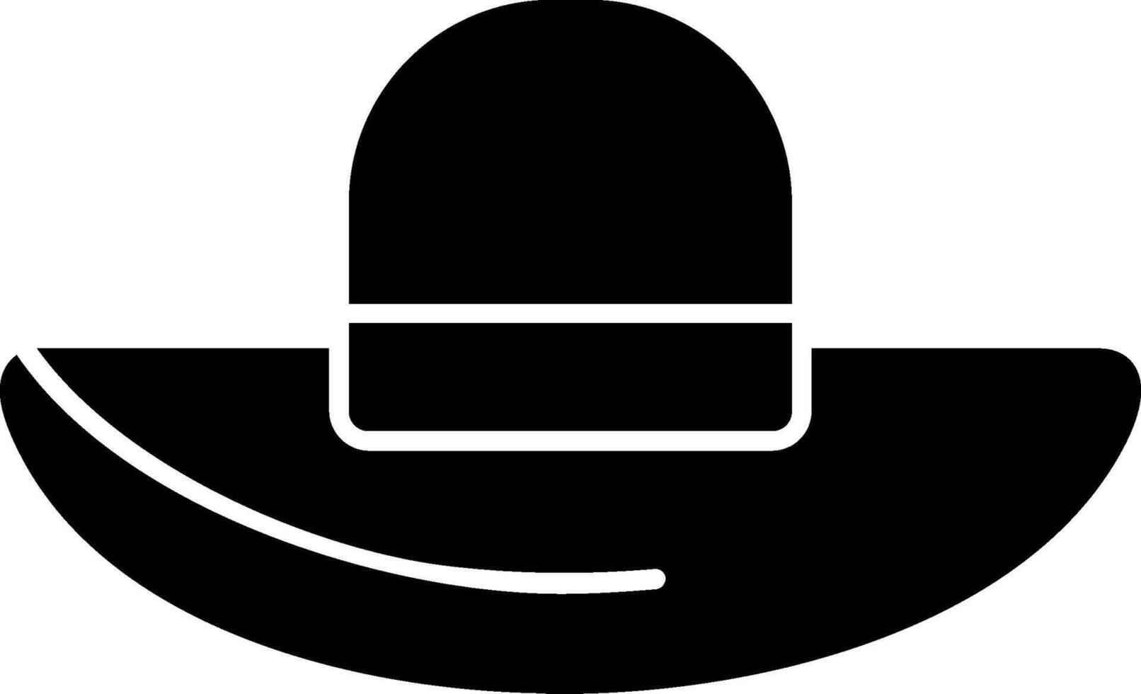 Sun Hat Glyph Icon vector