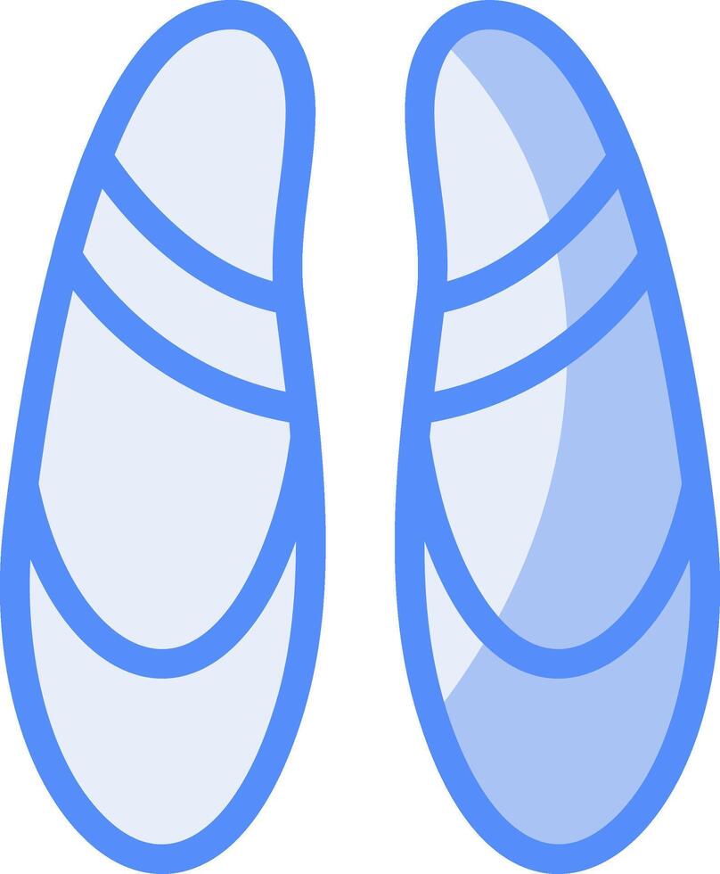 Ballet Flat Line Filled Blue Icon vector