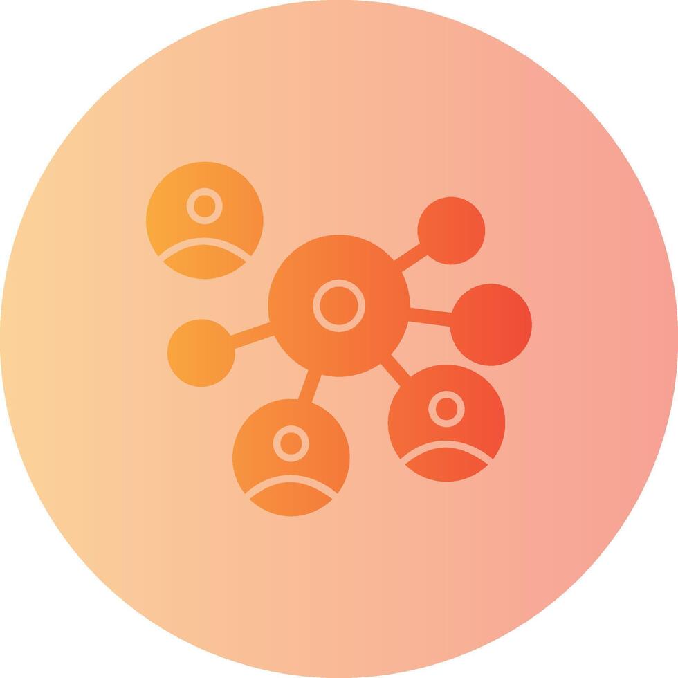Networking circle of people Gradient Circle Icon vector
