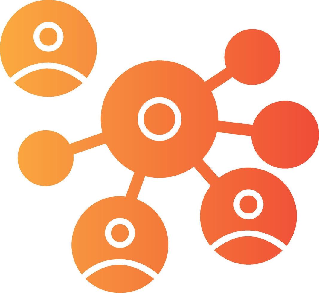 Networking circle of people Solid Multi Gradient Icon vector