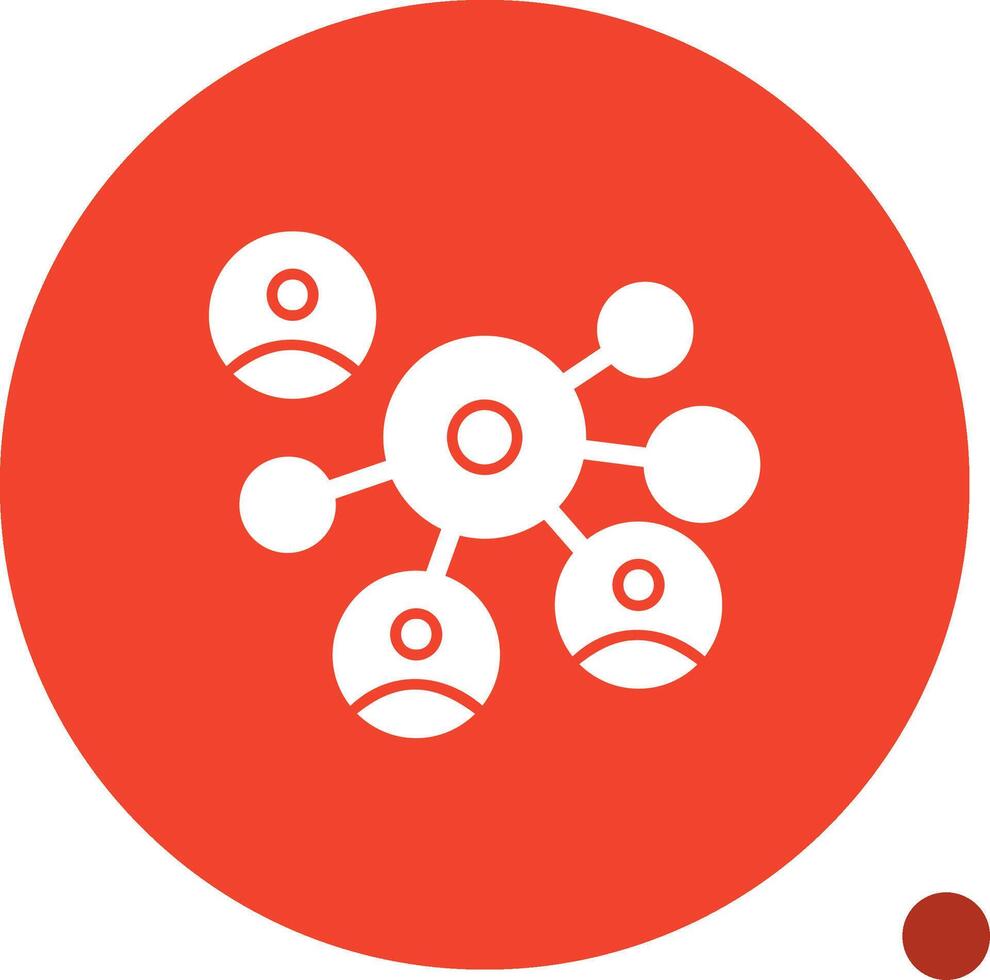 Networking circle of people Glyph Shadow Icon vector