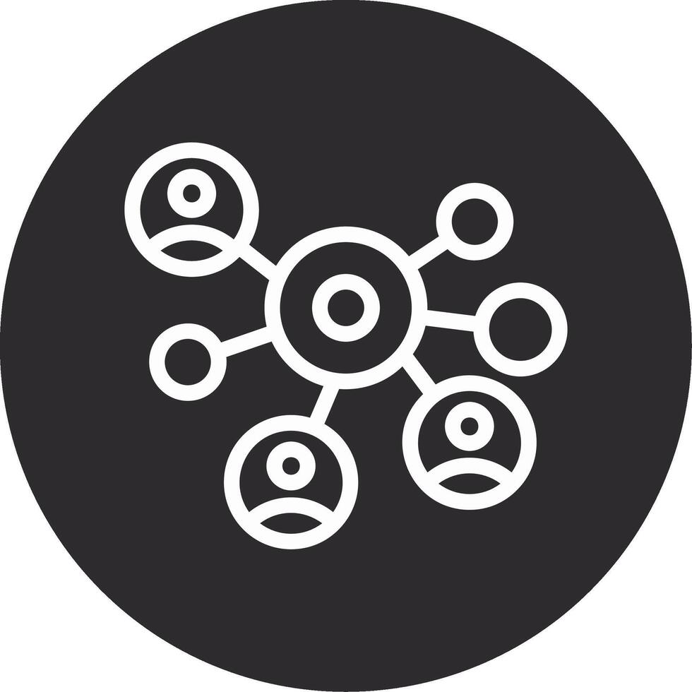 Networking circle of people Inverted Icon vector