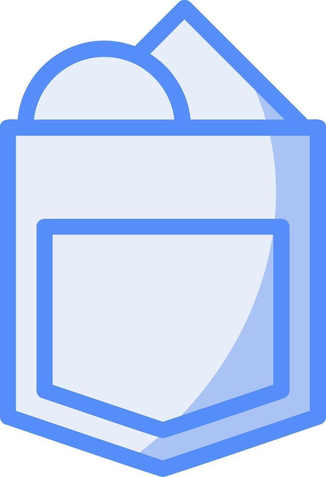 Pocket Square Line Filled Blue Icon vector