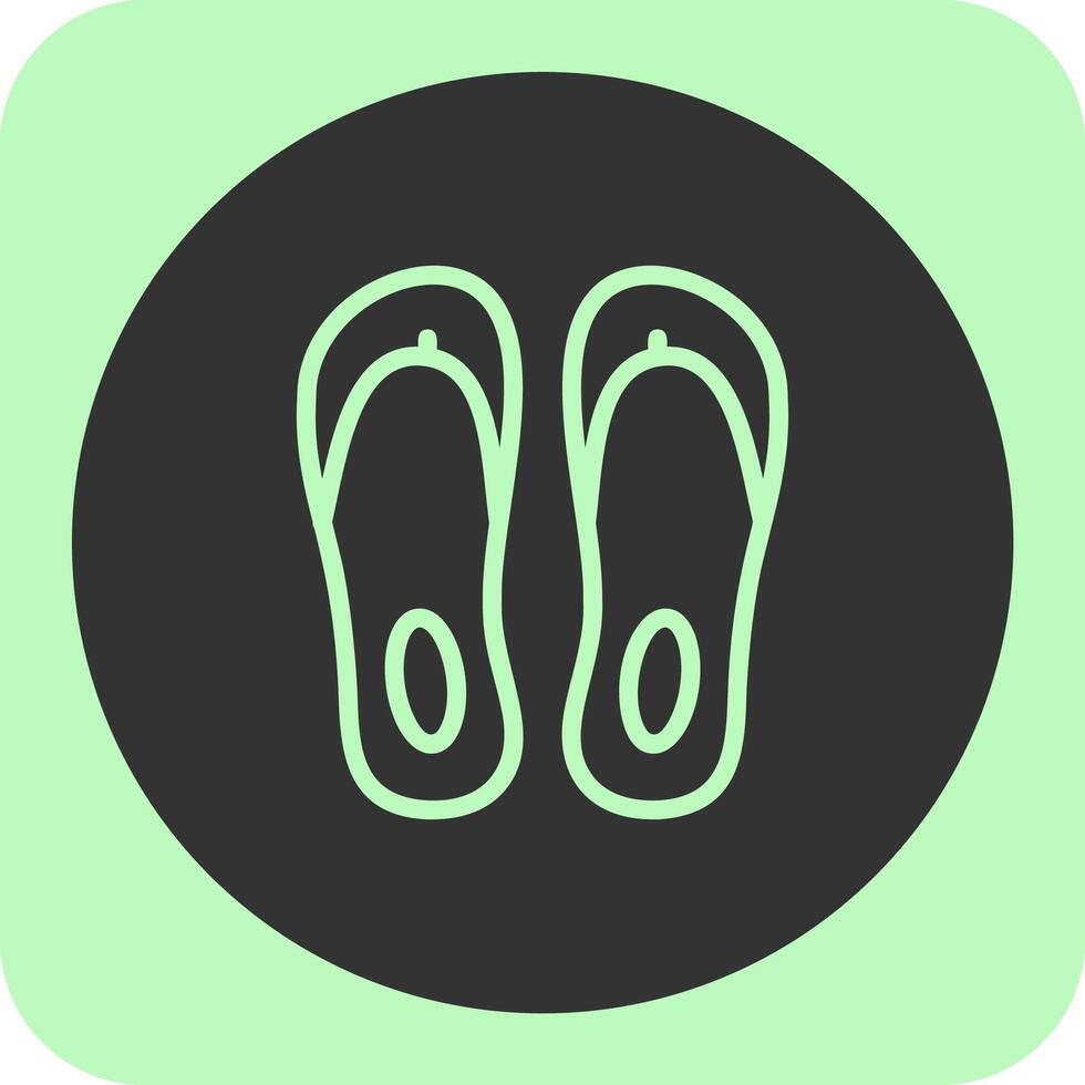 Flip Flop Linear Round Icon vector