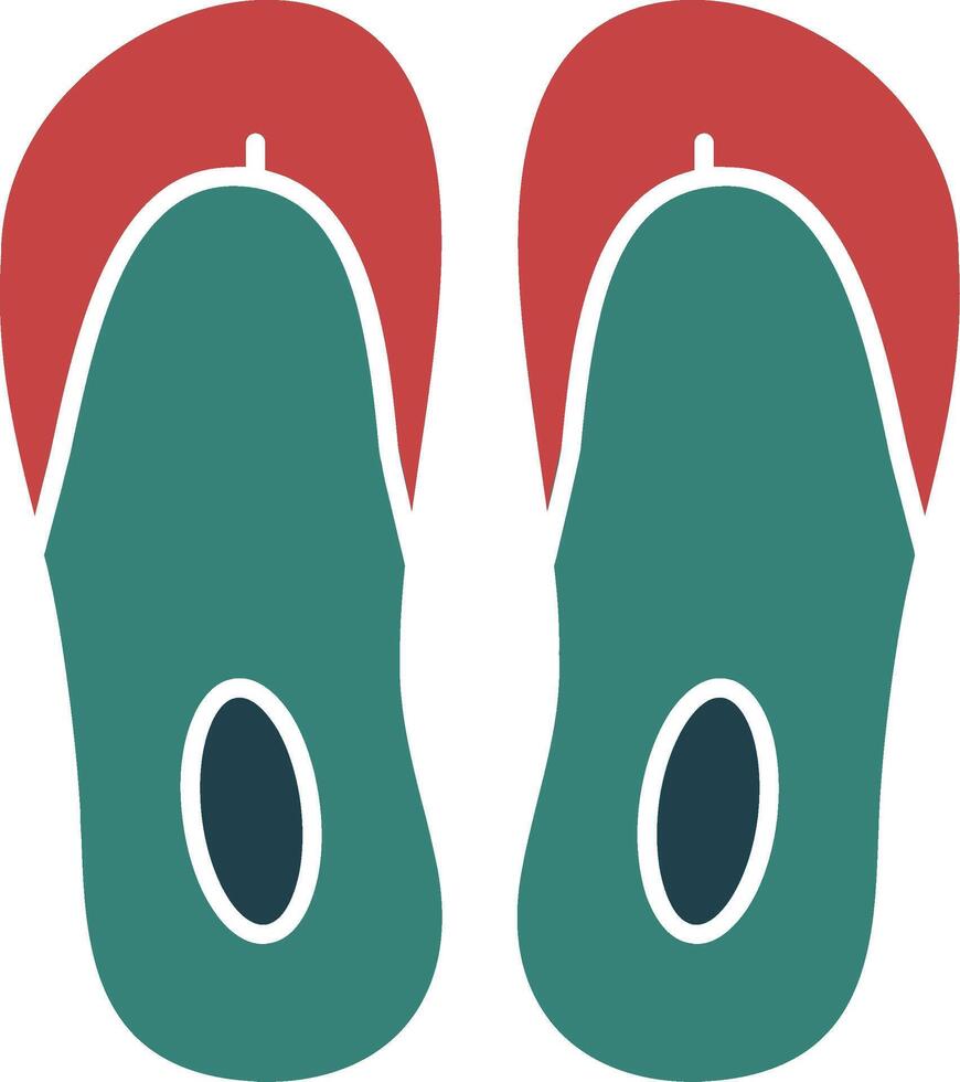 Flip Flop Glyph Two Color Icon vector
