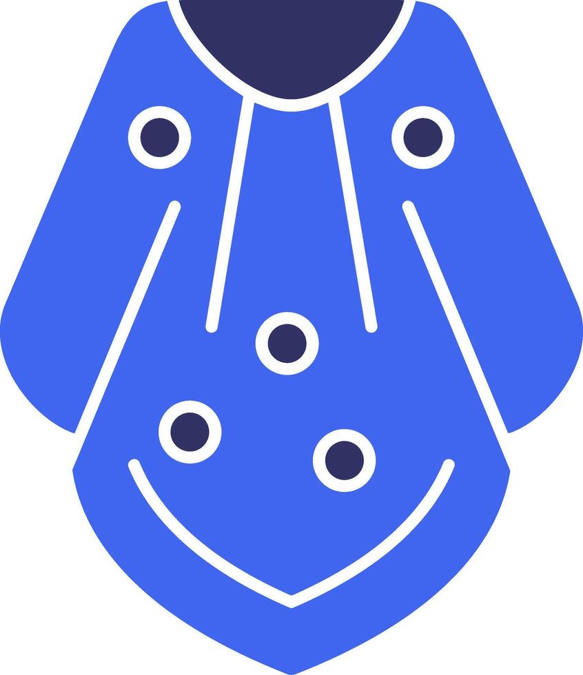 Poncho Solid Two Color Icon vector