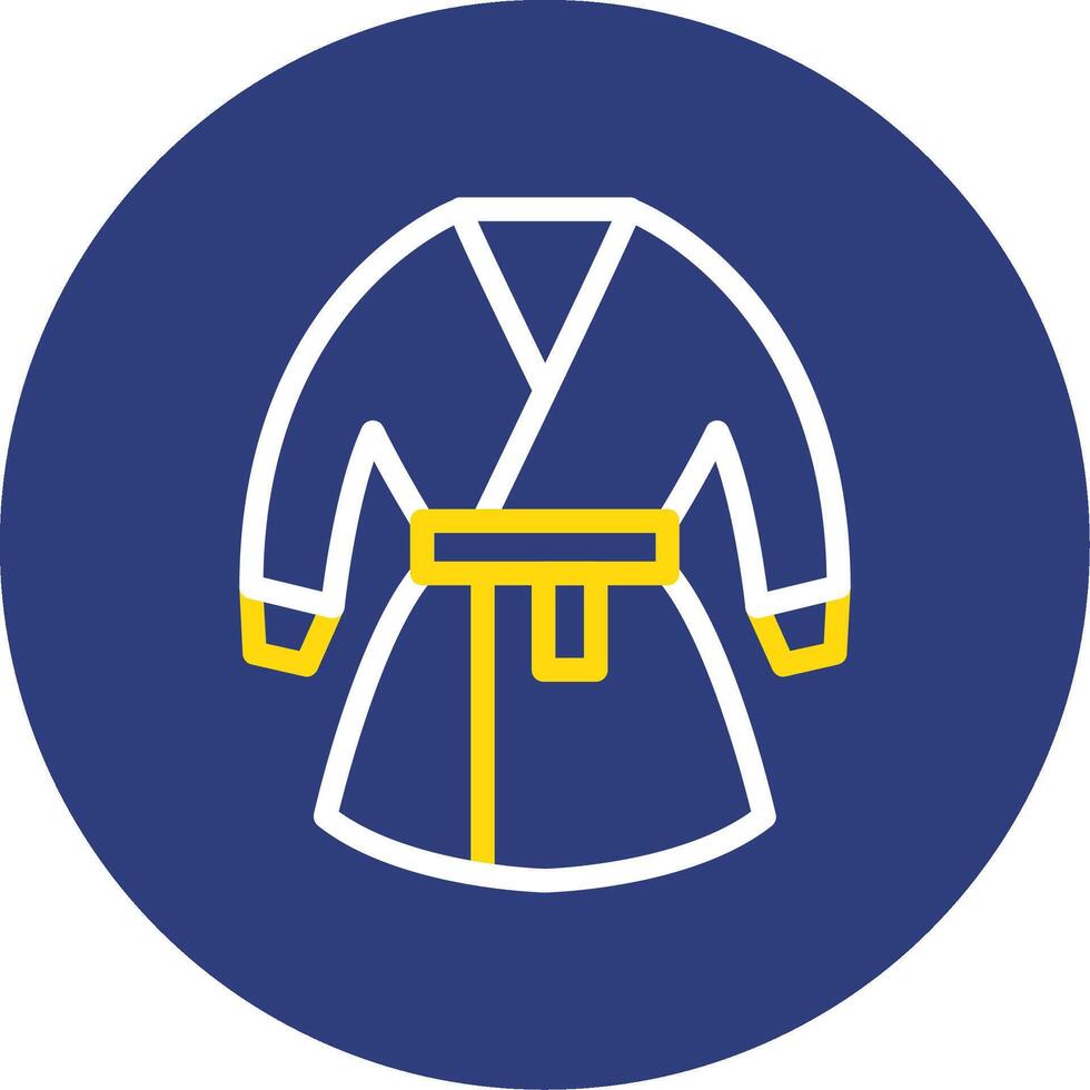 Kimono Dual Line Circle Icon vector