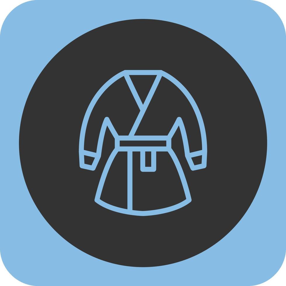 Kimono Linear Round Icon vector