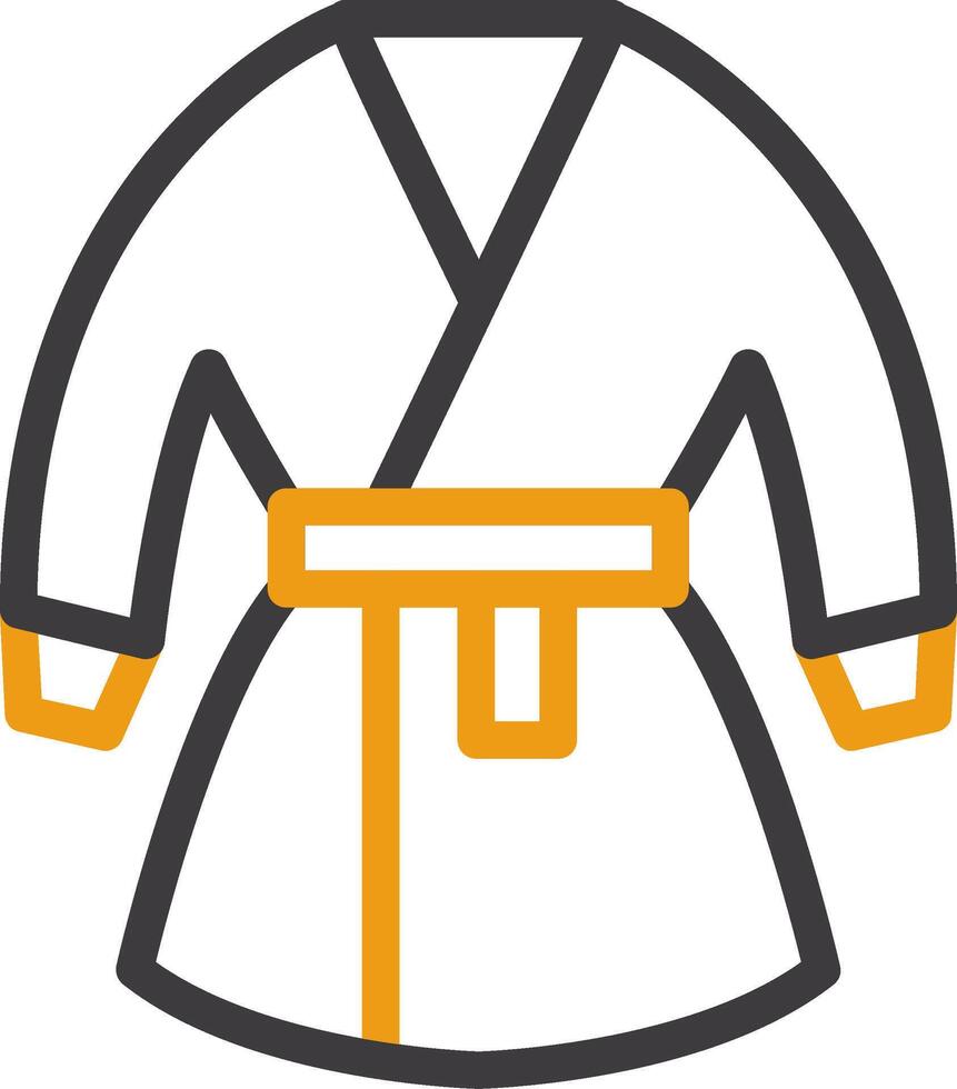Kimono Line Circle Icon vector