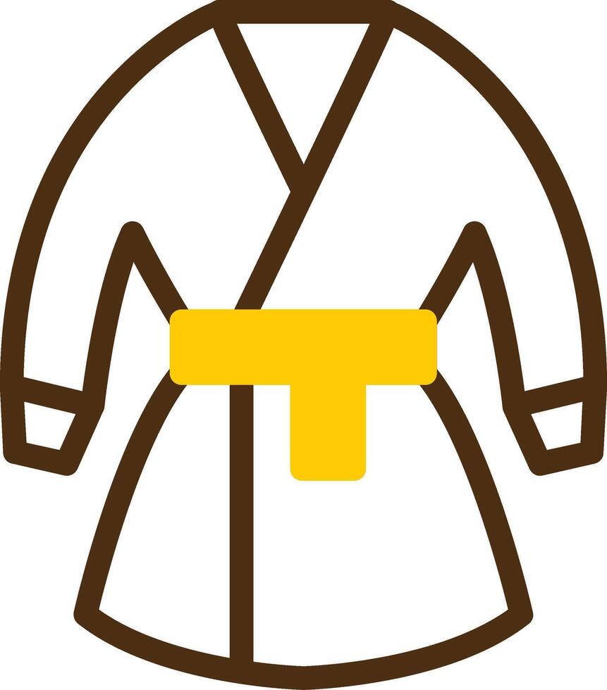 kimono amarillo mentir circulo icono vector