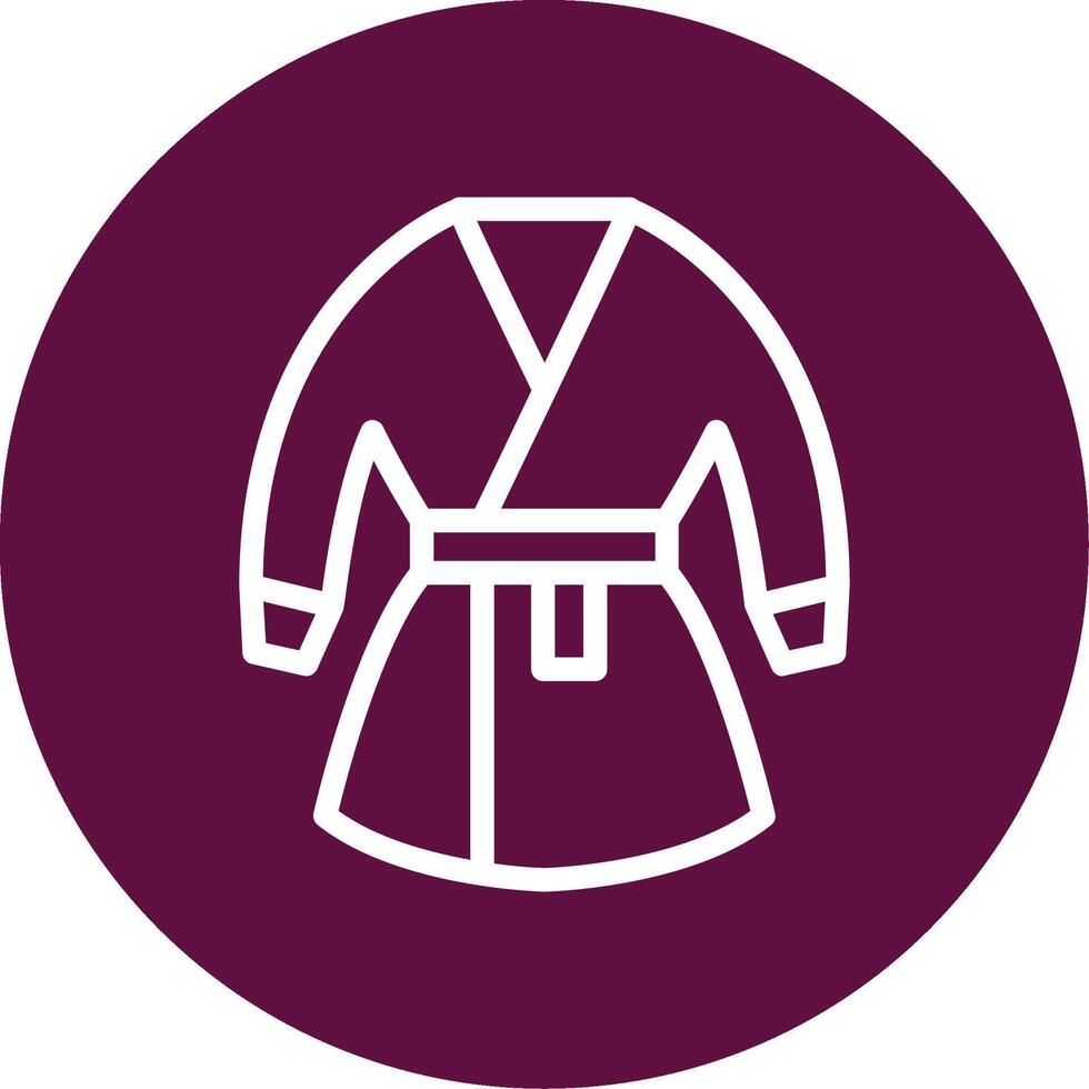 Kimono Outline Circle Icon vector