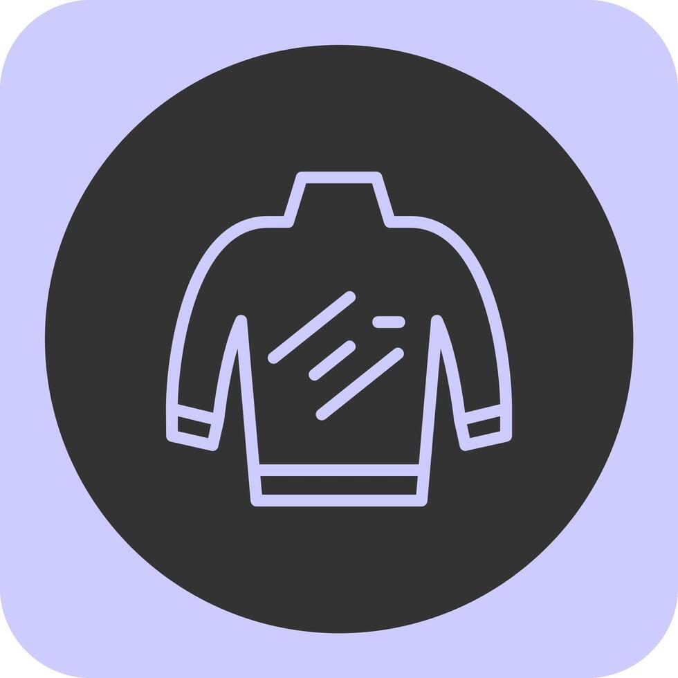 Turtleneck Linear Round Icon vector