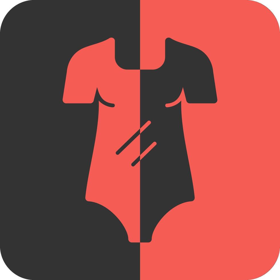 Bodysuit Red Inverse Icon vector