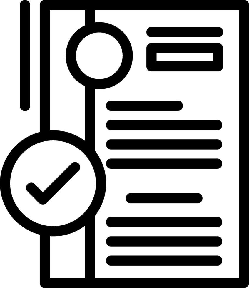 Resume with checkmark Line Icon vector