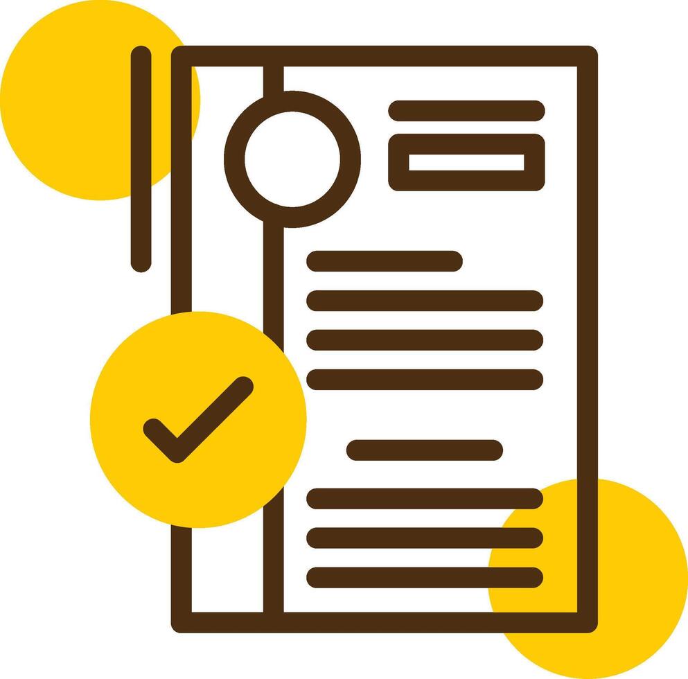 Resume with checkmark Yellow Lieanr Circle Icon vector