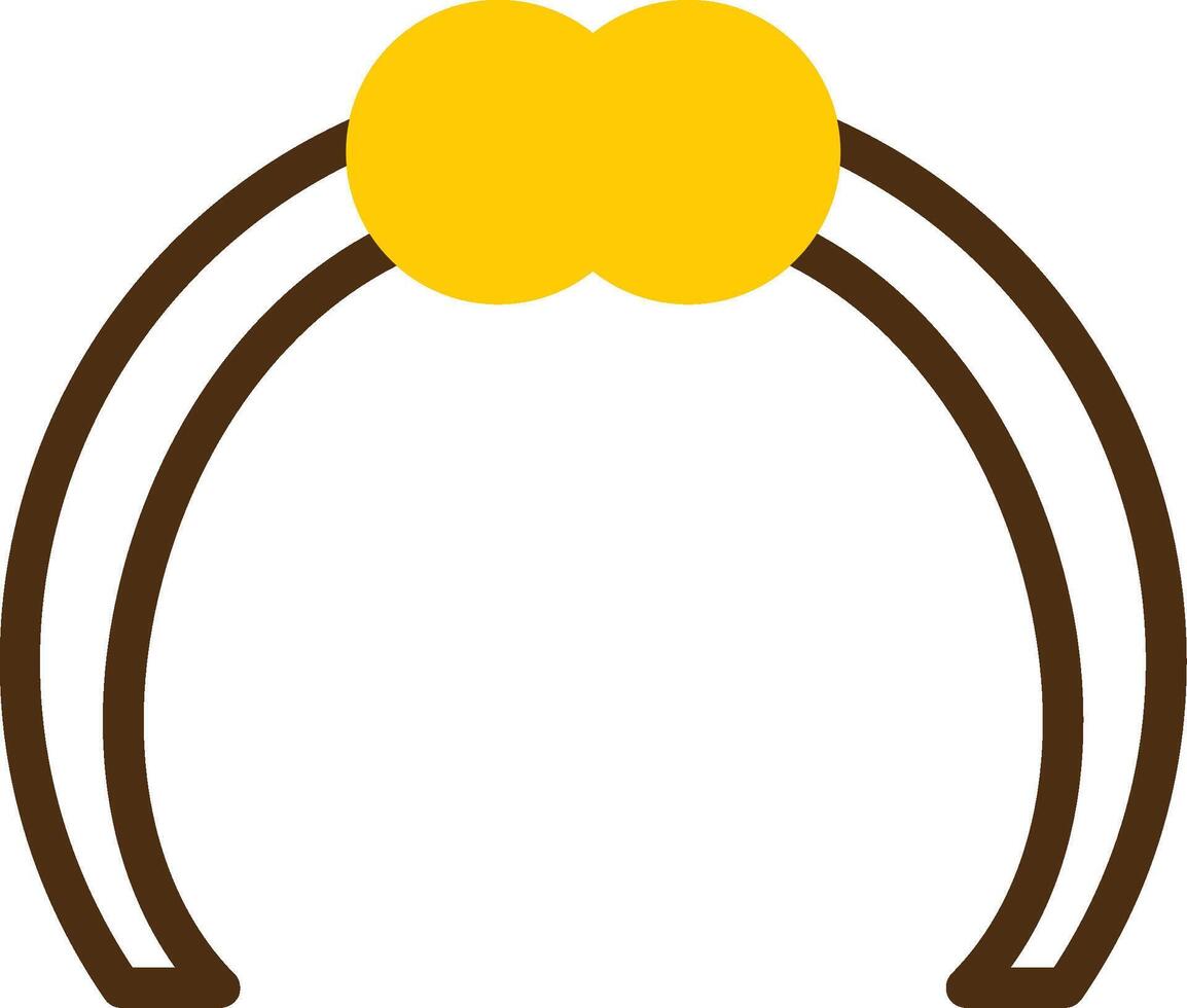 Headband Yellow Lieanr Circle Icon vector