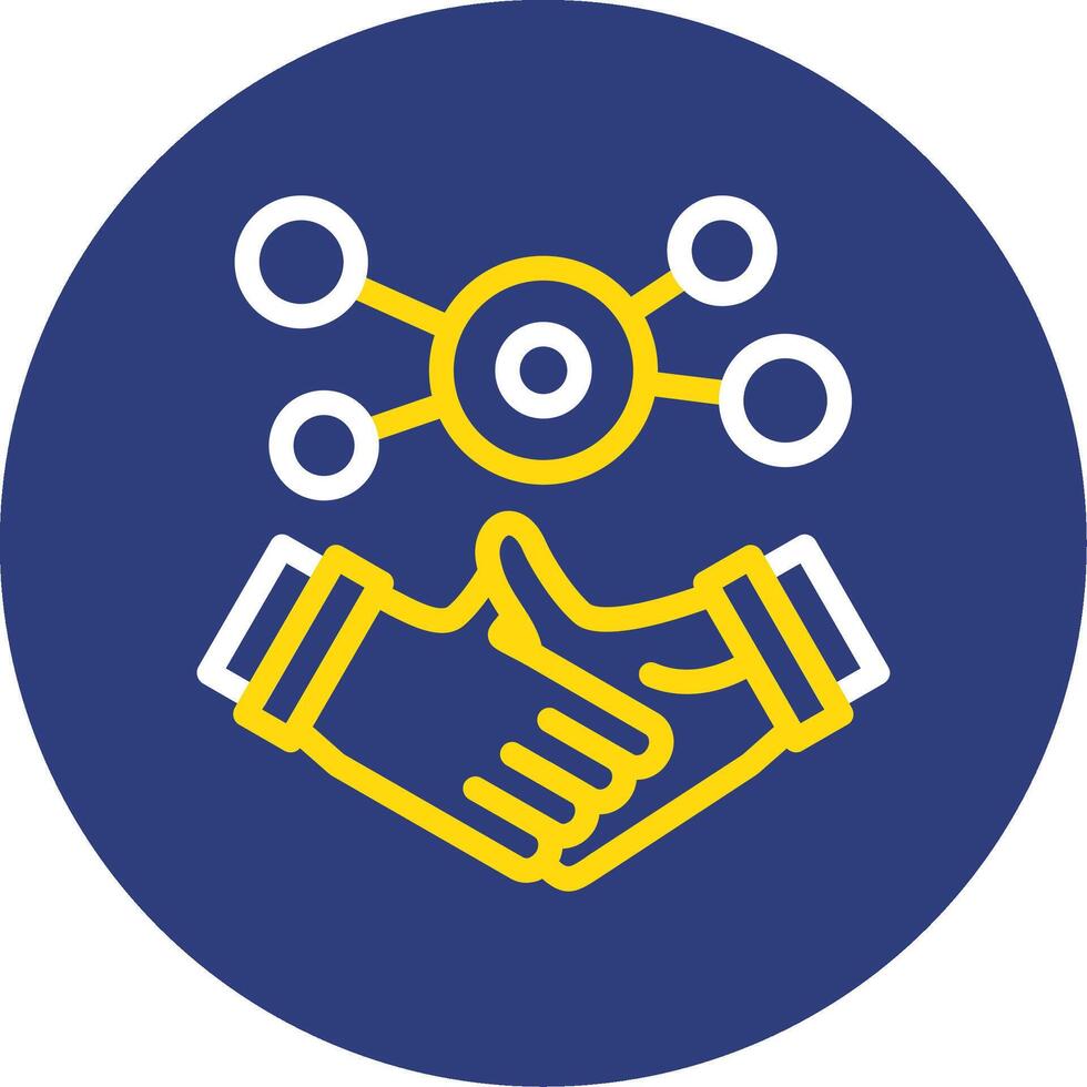 Business handshake for networking Dual Line Circle Icon vector