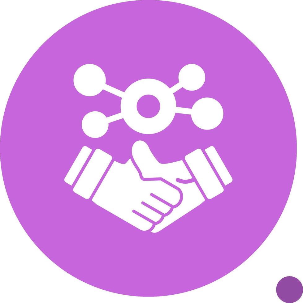 Business handshake for networking Glyph Shadow Icon vector