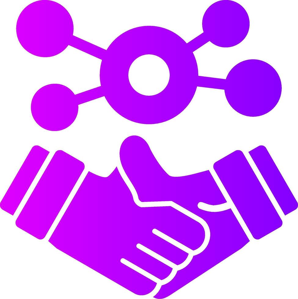Business handshake for networking Solid Multi Gradient Icon vector