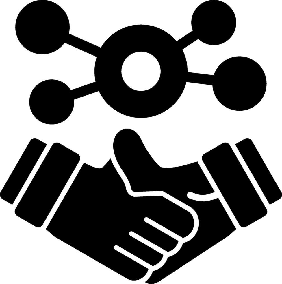 Business handshake for networking Glyph Icon vector