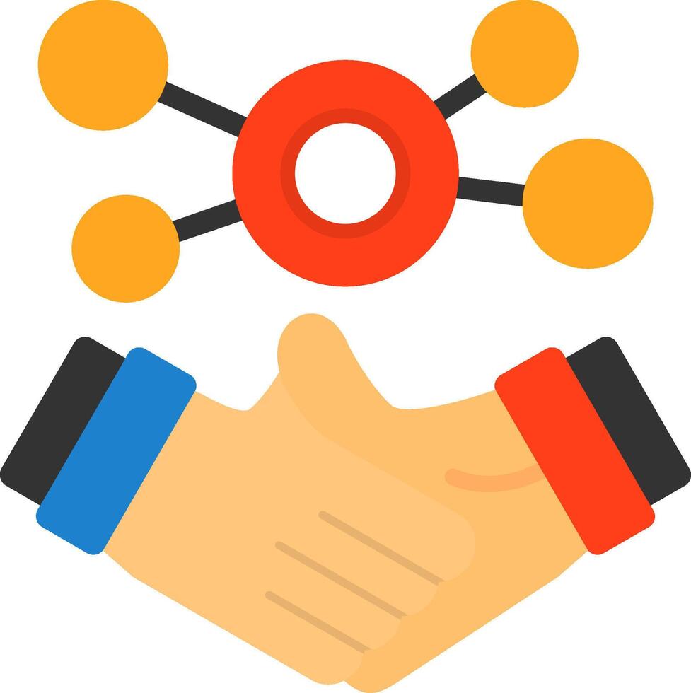 Business handshake for networking Flat Icon vector
