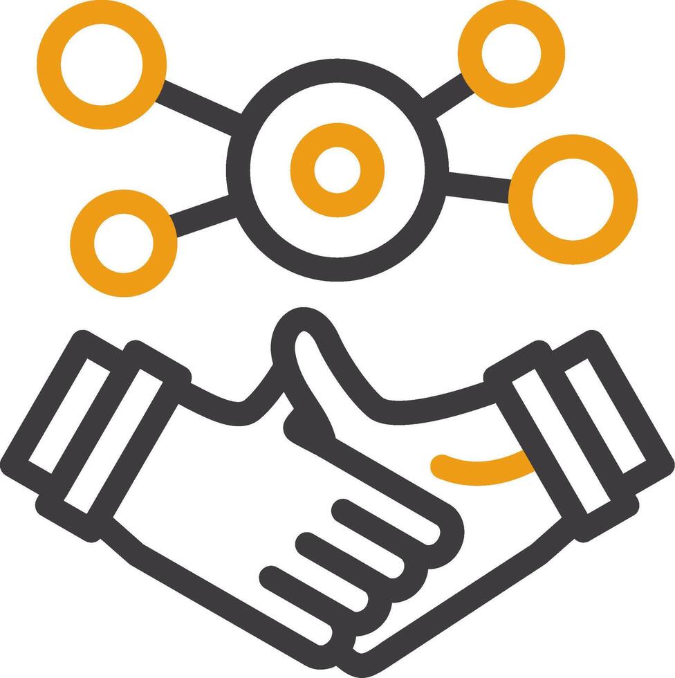 Business handshake for networking Glyph Two Color Icon vector