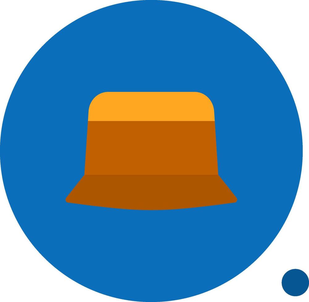 Bucket Hat Flat Shadow Icon vector