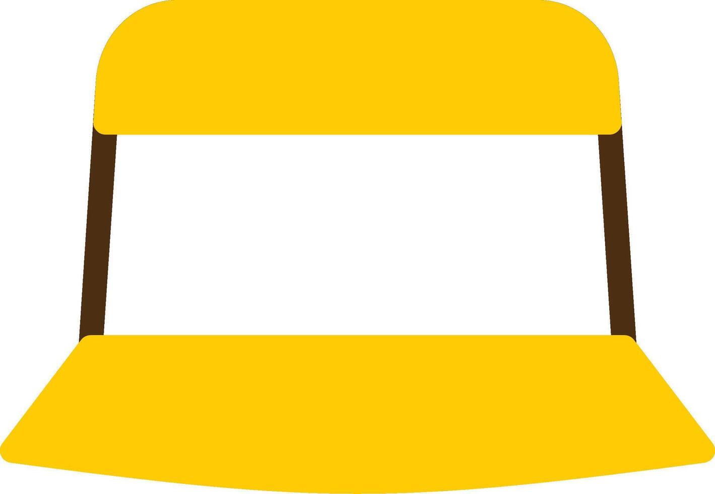 Cubeta sombrero amarillo mentir circulo icono vector