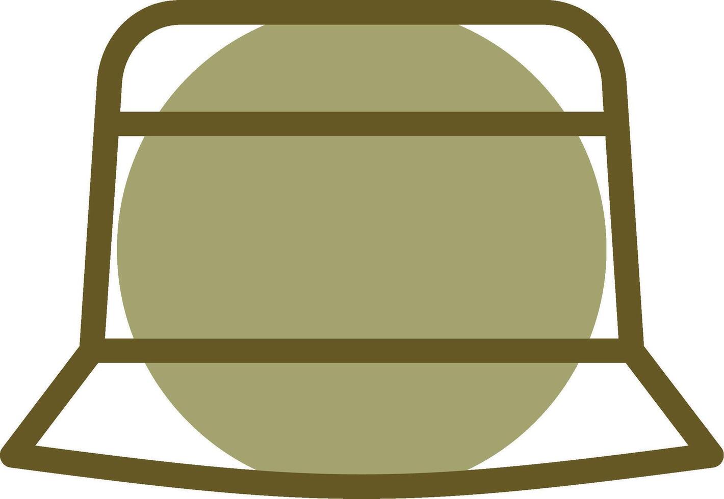Cubeta sombrero lineal circulo icono vector