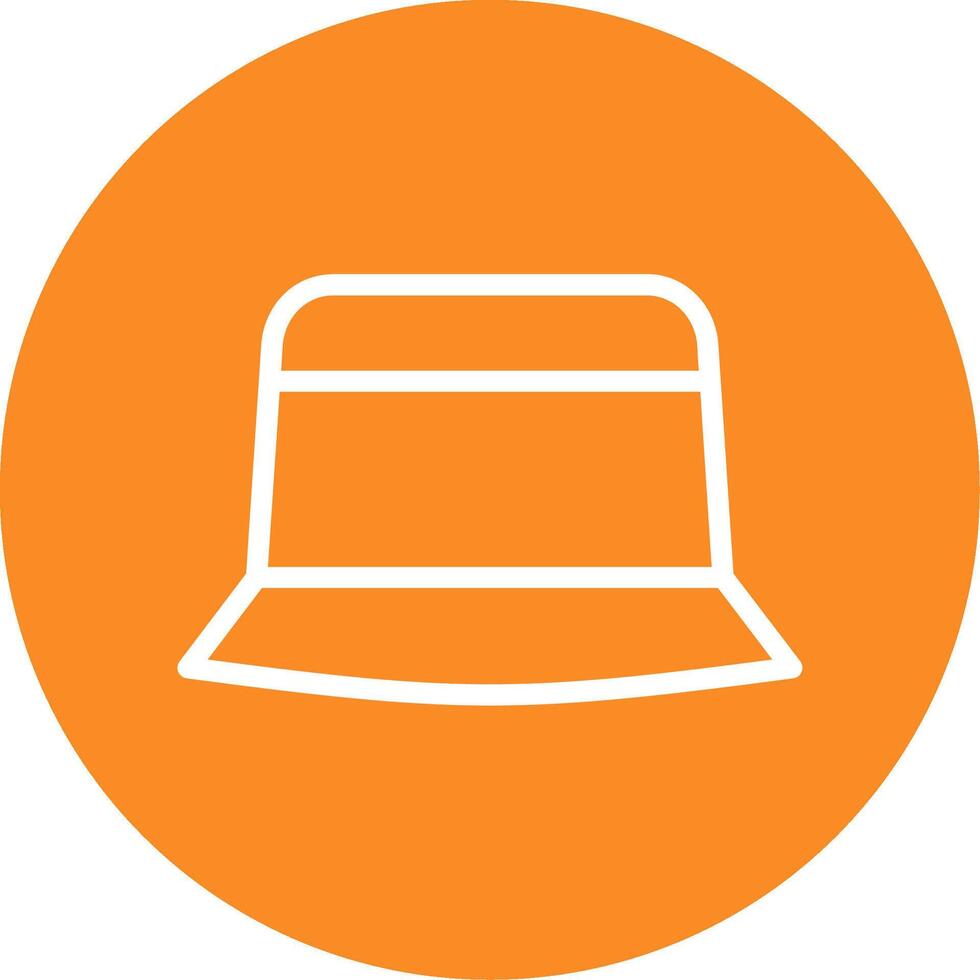 Bucket Hat Outline Circle Icon vector