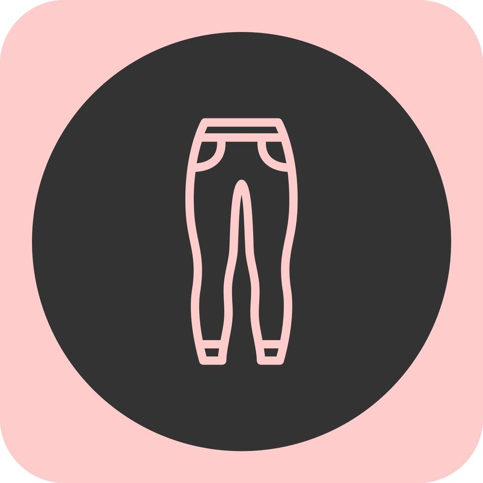Jeggings Linear Round Icon vector