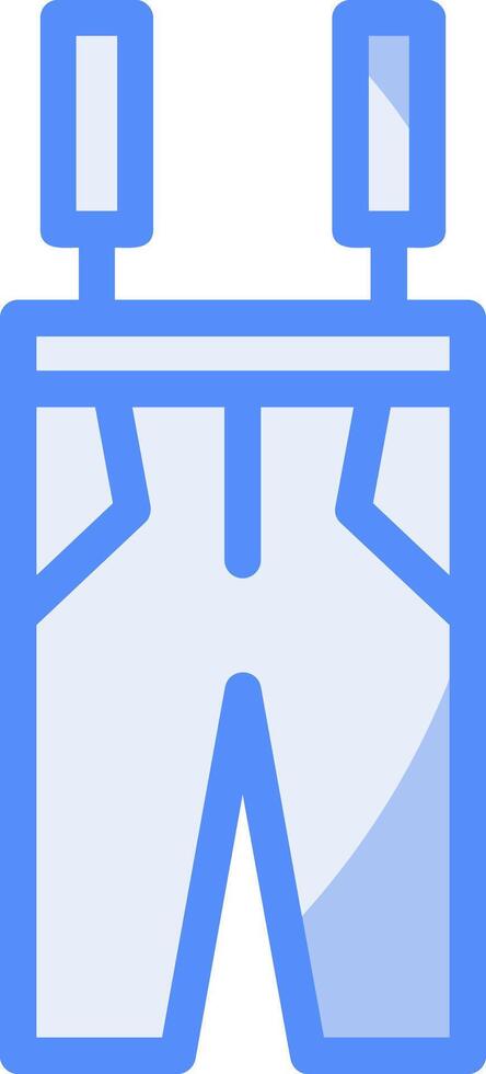 tirantes línea lleno azul icono vector