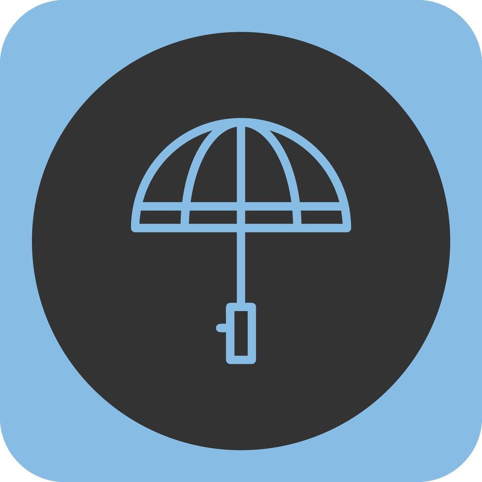 Umbrella Linear Round Icon vector