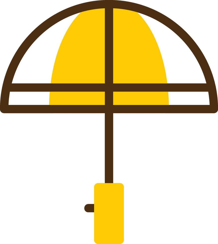 Umbrella Yellow Lieanr Circle Icon vector