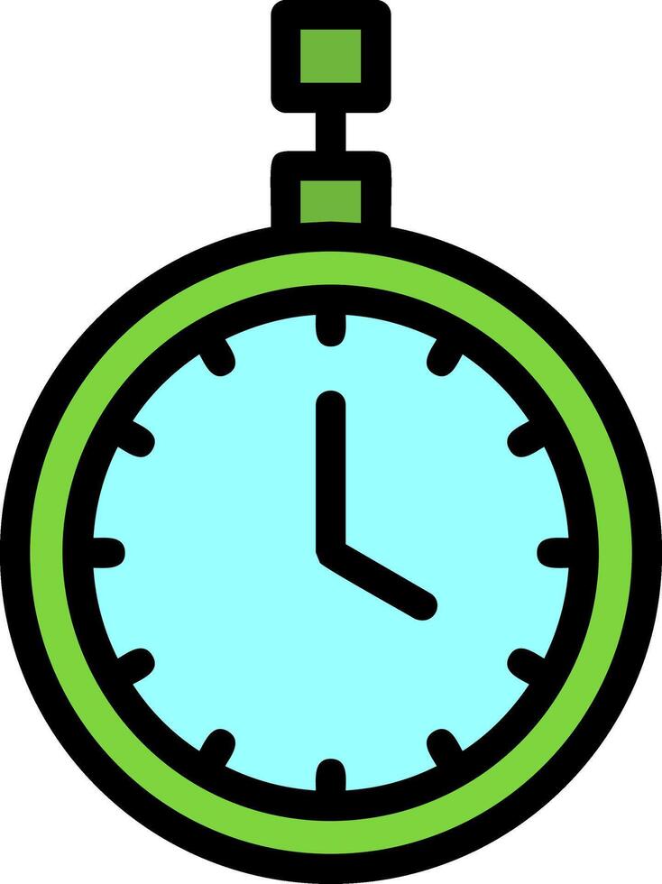 Pocket Watch Line Filled Icon vector