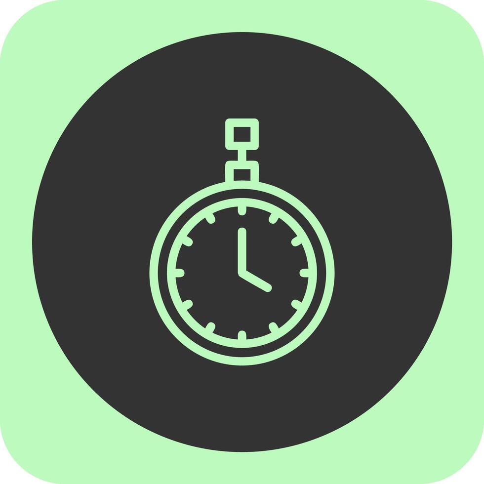 Pocket Watch Linear Round Icon vector