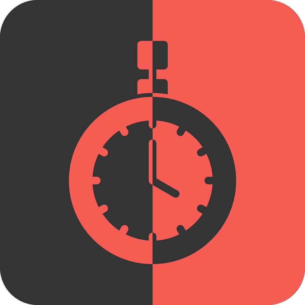 Pocket Watch Red Inverse Icon vector