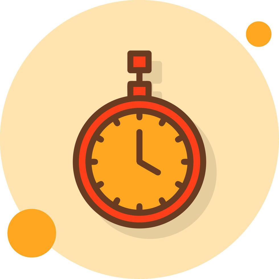 Pocket Watch Filled Shadow Circle Icon vector