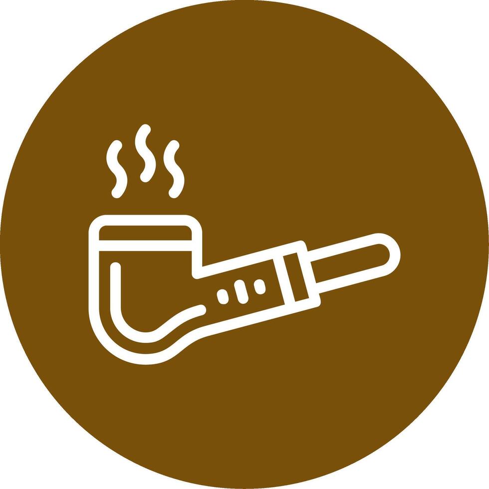 Smoking Pipe Outline Circle Icon vector