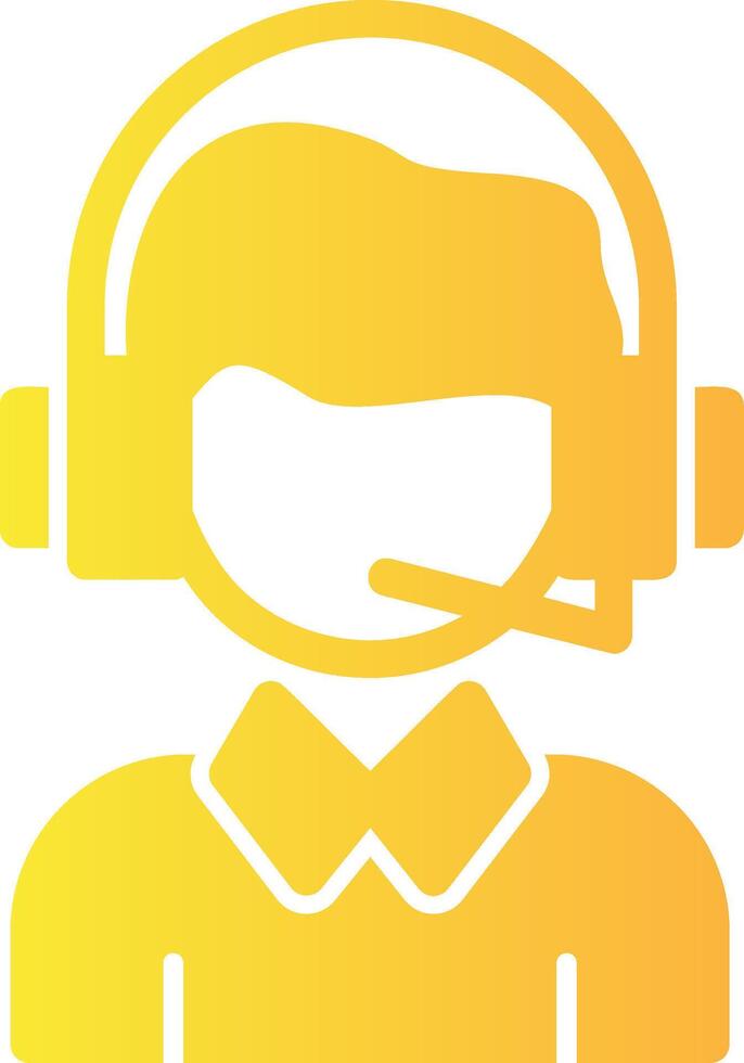 Person with headset symbolizing communication Solid Multi Gradient Icon vector